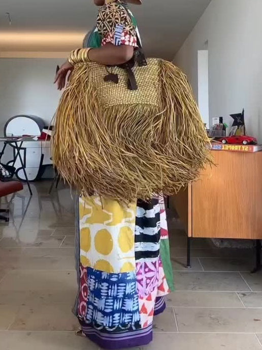 Handwoven Beach Bag-Khaki