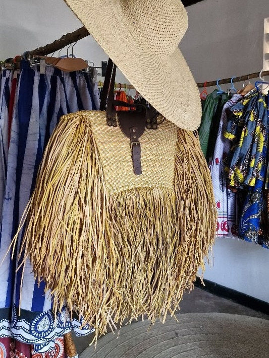 Handwoven Beach Bag-Khaki