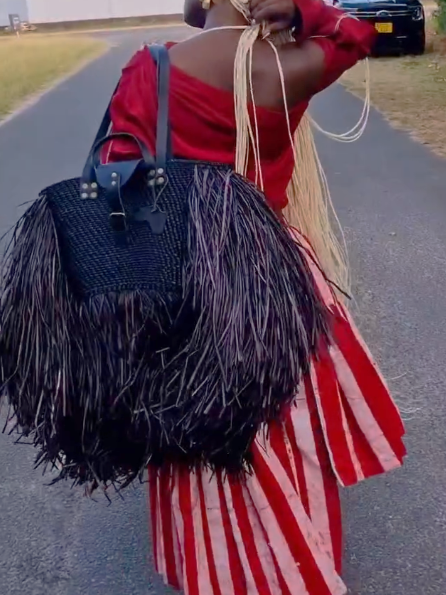 Handwoven Beach Bag-Grape