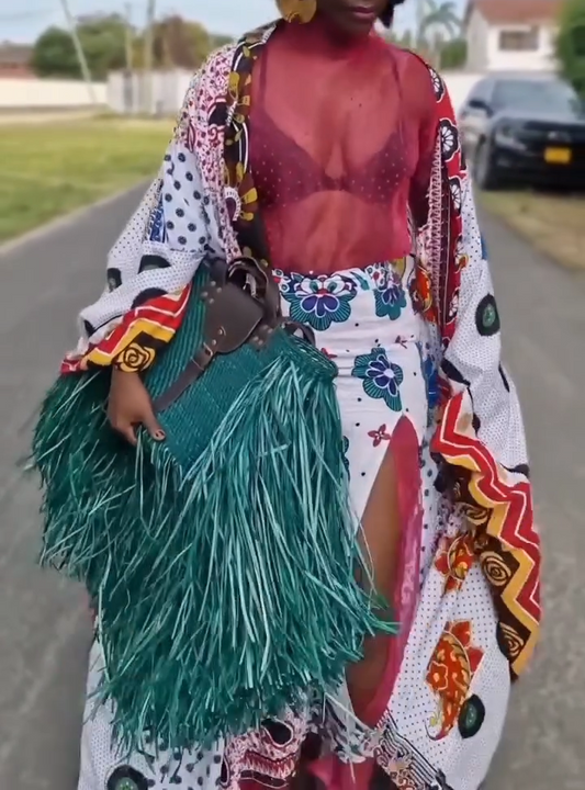 Handwoven Beach Bag-Green