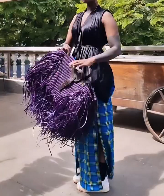 Handwoven Beach Bag-Purple