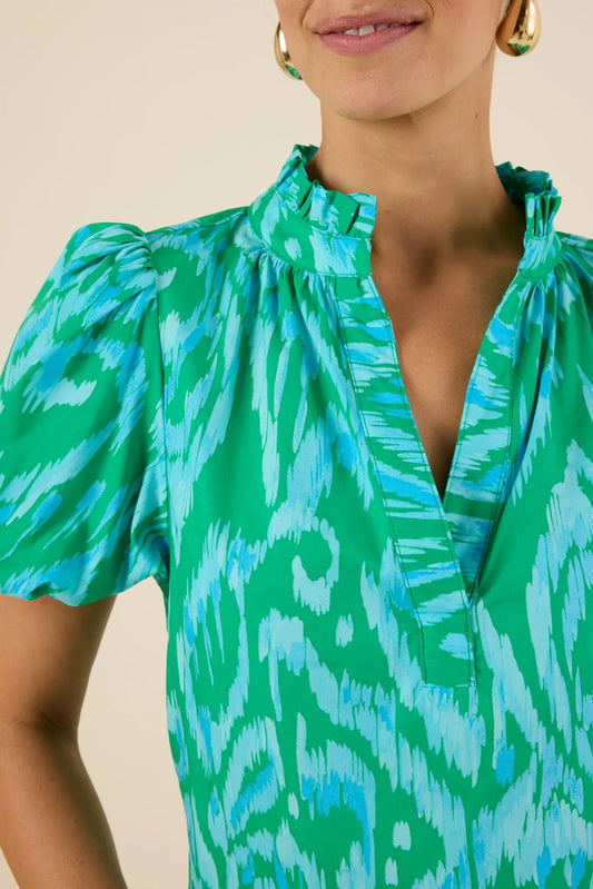 Chic Print Puff Sleeve Summer Top