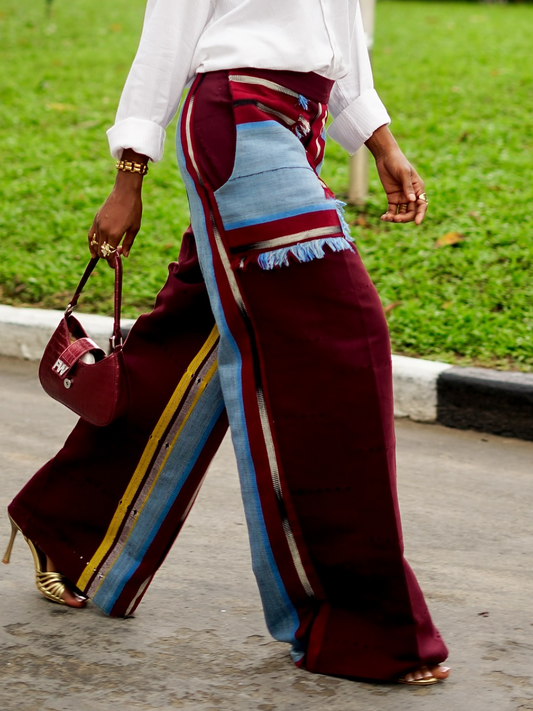 Patchwork Wide Leg Pants