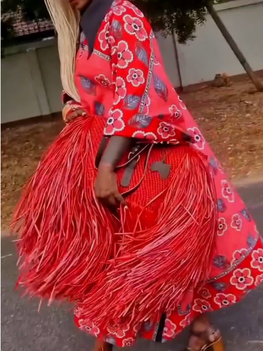 Handwoven Beach Bag-Red