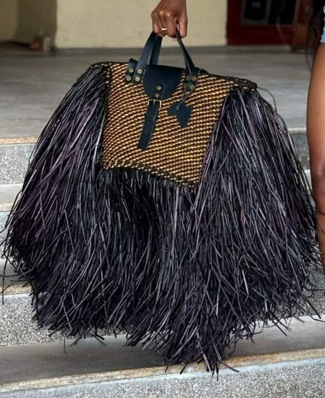 Handwoven Beach Bag-Red