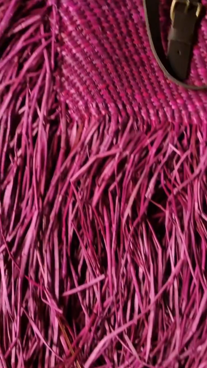 Hand Woven Beach Bag-Pink