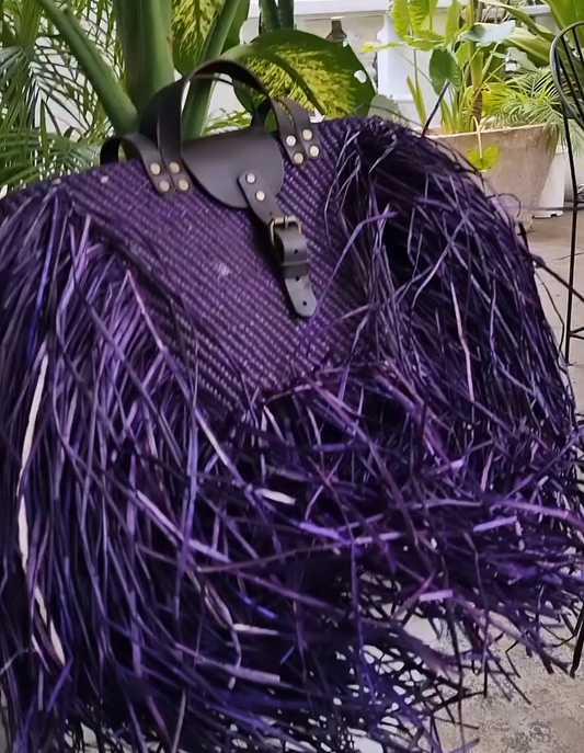 Handwoven Beach Bag-Purple