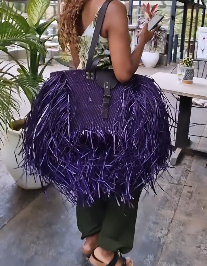 Handwoven Beach Bag-Purple