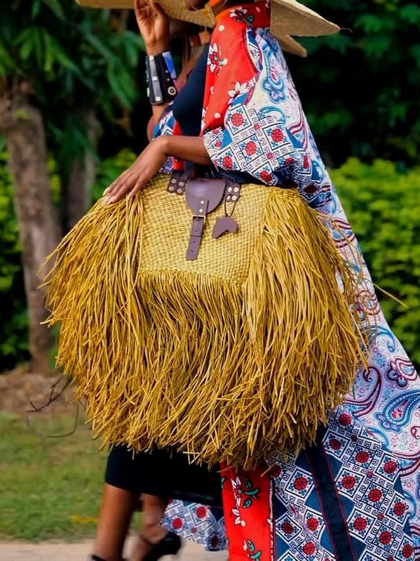 Handwoven Beach Bag-Red